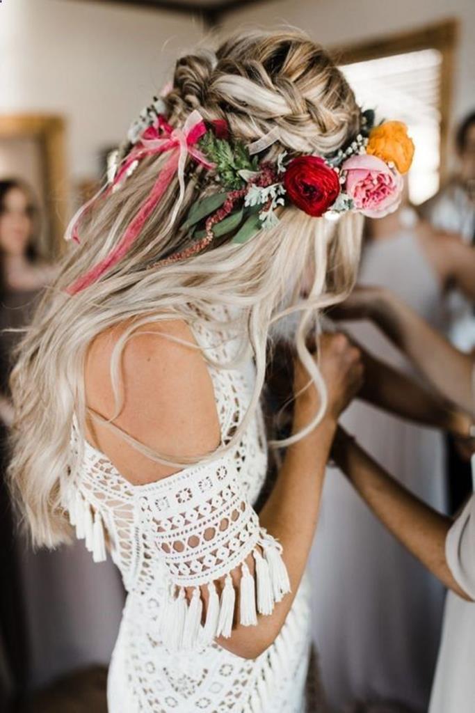 boho wedding hairstyles (9)